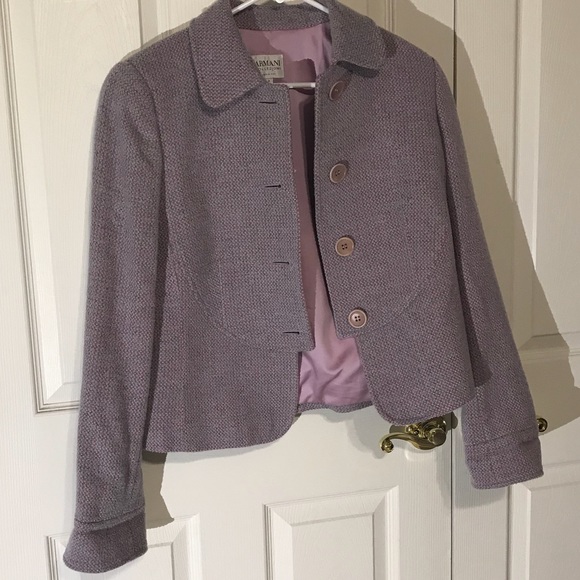 Armani Collezioni Jackets & Blazers - Armani Collezioni Lilac Tweed Blazer Size 8